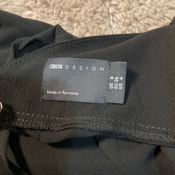 Asos Design Jumpsuit Size 4 Black Open Back Strappy - Picture 7 of 11